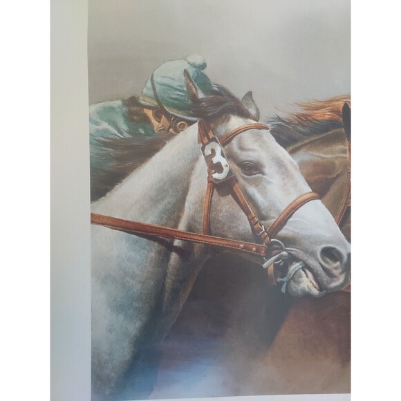 Fred Stone 1, 2 & 3 Race Horses Don Macbeth Memorial Jockey Fund Print 29"x25.5" - Picture 2 of 9